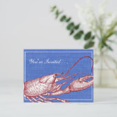 ヴィンテージ航海のロブスターベイクビーチパーティー インビテーションポストカード (スタンド正面)