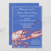 ヴィンテージ航海のロブスターベイクビーチパーティー 招待状 (正面/裏面)