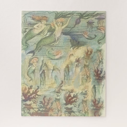 ヴィンテージ航海の人魚サンゴとクラゲ ジグソーパズル (縦)