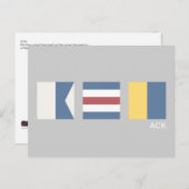 ヴィンテージ航海の信号旗ナンタケット葉書 ポストカード (正面/裏面)