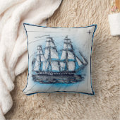 ヴィンテージ航海の出荷グラフ クッション (ブランケット)