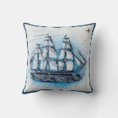 ヴィンテージ航海の出荷グラフ クッション (裏面)