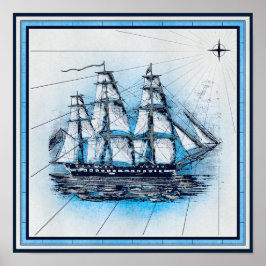 ヴィンテージ航海の出荷グラフ ポスター