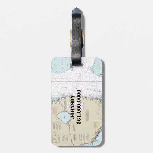 ヴィンテージ航海の南フロリダ ラゲッジタグ (裏面縦)
