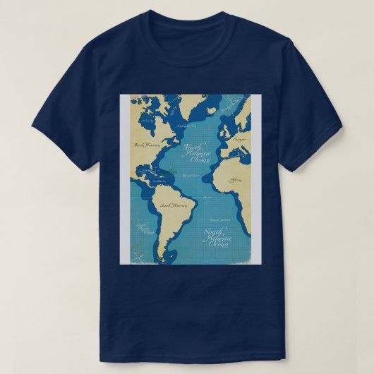ヴィンテージ航海の地図 Tシャツ (デザイン正面)