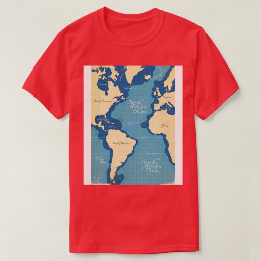 ヴィンテージ航海の地図 Tシャツ (デザイン正面)