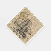 ヴィンテージ航海の帆船航法マップ スタンダードランチョンナプキン (角)