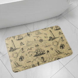 ヴィンテージ航海の帆走船いかりコースタルディコル バスマット