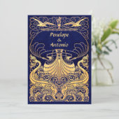 ヴィンテージ航海の旧ファッションド結婚式招待状 招待状 (スタンド正面)