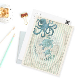 ヴィンテージ航海の海の生物 ポストカード