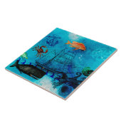 ヴィンテージ航海の深いブルーシー タイル (側面)