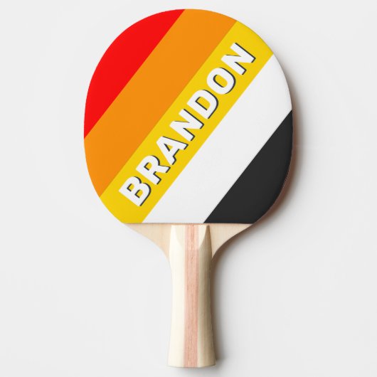 ヴィンテージ航海の港はっきりしたストライプの名 卓球ラケット (正面)