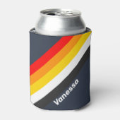 ヴィンテージ航海の港ストライプの名前 缶クーラー (缶正面)