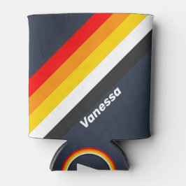 ヴィンテージ航海の港ストライプの名前 缶クーラー