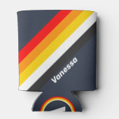 ヴィンテージ航海の港ストライプの名前 缶クーラー (裏面)