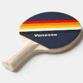 ヴィンテージ航海の港ストライプの（名称） 卓球ラケット (正面アングル)