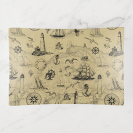 ヴィンテージ航海の灯台セーリングシップ沿岸 トリンケットトレー