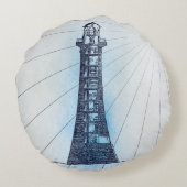 ヴィンテージ航海の灯台 ラウンドクッション (裏面)