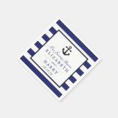 ヴィンテージ航海の炭いかり結婚ズ スタンダードカクテルナプキン (角)