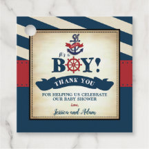 ヴィンテージ航海の男の赤ちゃんシャワーサンキューアホイ