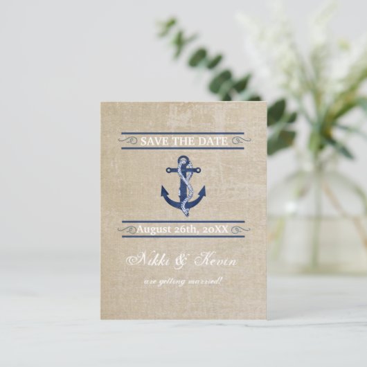 ヴィンテージ航海の結婚の日救付はがき 案内ポストカード (スタンド正面)