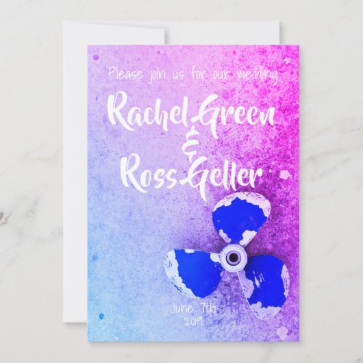 ヴィンテージ航海の結婚式招待状 招待状 (正面)