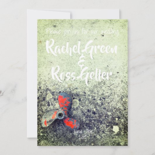 ヴィンテージ航海の結婚式招待状 招待状 (正面)