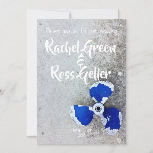 ヴィンテージ航海の結婚式招待状 招待状 (正面)