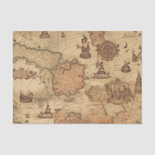 ヴィンテージ航海の航海アンティーク分離紙 薄葉紙 (正面)