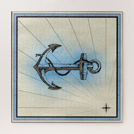 ヴィンテージ航海の船のいかりセーラー海賊 ジグソーパズル (横)