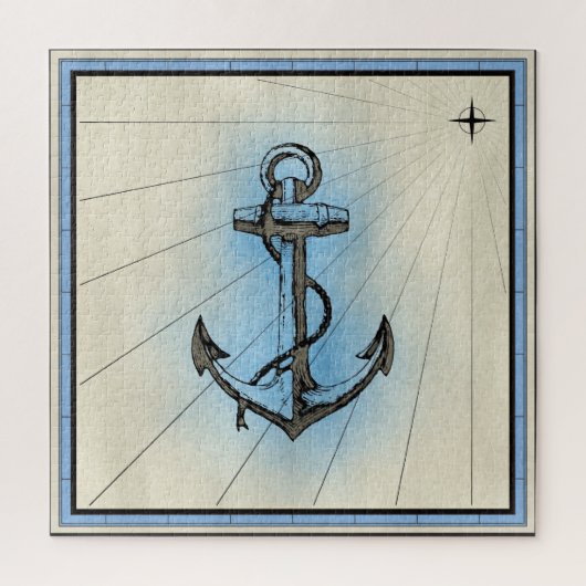 ヴィンテージ航海の船のいかりセーラー海賊 ジグソーパズル (縦)