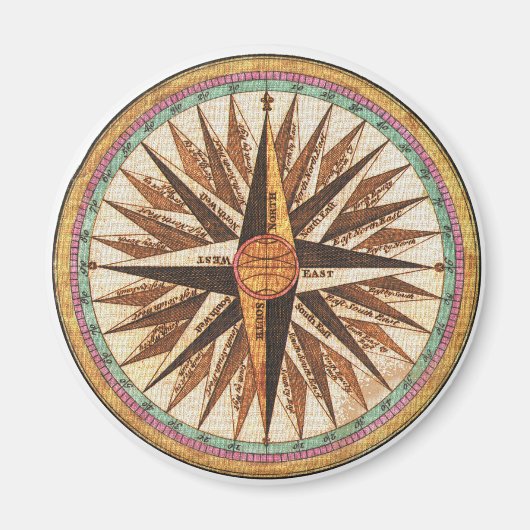 ヴィンテージ航海の船のコンパスナビゲーター帆走 マグネット (正面)