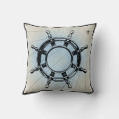 ヴィンテージ航海の船舶の航行用車輪 クッション (裏面)