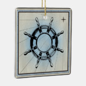 ヴィンテージ航海の船舶の航行用車輪 セラミックオーナメント (右)