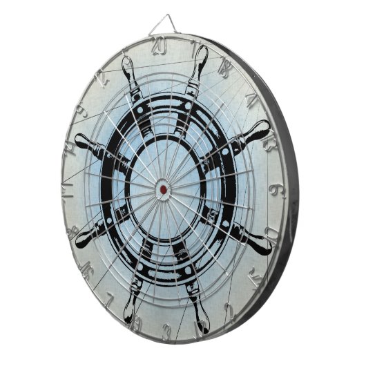 ヴィンテージ航海の船舶の航行用車輪 ダーツボード (正面右)