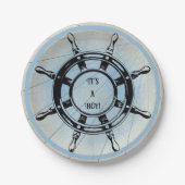 ヴィンテージ航海の船舶の航行用車輪 ペーパープレート (正面)