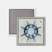 ヴィンテージ航海の船舶の航行用車輪 マグネット (正面/裏面)