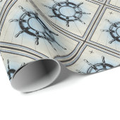 ヴィンテージ航海の船舶の航行用車輪 ラッピングペーパー (ロールコーナー)