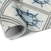 ヴィンテージ航海の船舶の航行用車輪 ラッピングペーパー (ロールコーナー)