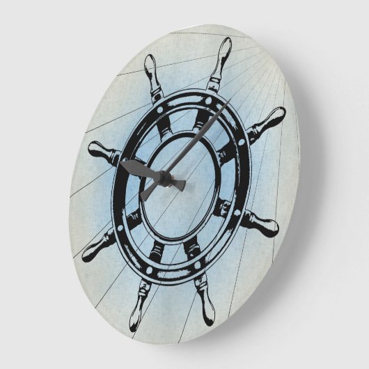 ヴィンテージ航海の船舶の航行用車輪 ラージ壁時計 (傾斜)