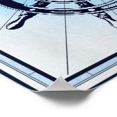 ヴィンテージ航海の船舶用車輪 ポスター (角)