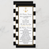 ヴィンテージ航海の金ゴールドいかり、ブラック&金ゴールド結婚ズ プログラム (正面/裏面)