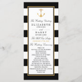 ヴィンテージ航海の金ゴールドいかり、ブラック&金ゴールド結婚ズ プログラム (正面)