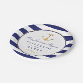 ヴィンテージ航海の金ゴールドいかり、海軍および金ゴールド結婚ズ ペーパープレート (アングル)
