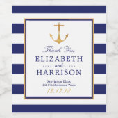 ヴィンテージ航海の金ゴールドいかり、海軍および金ゴールド結婚ズ ワインラベル (シングルラベル)