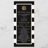 ヴィンテージ航海の金ゴールドホイール、ブラック&金ゴールド結婚ズ プログラム (正面)