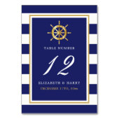 ヴィンテージ航海の金ゴールドホイール、海軍および金ゴールド結婚ズ テーブルナンバー (裏面)