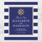 ヴィンテージ航海の金ゴールドホイール、海軍および金ゴールド結婚ズ ワインラベル (シングルラベル)