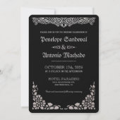 ヴィンテージ航海の銀箔結婚式招待状 招待状 (裏面)