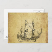 ヴィンテージ航海の階級の古代船 ポストカード (正面/裏面)